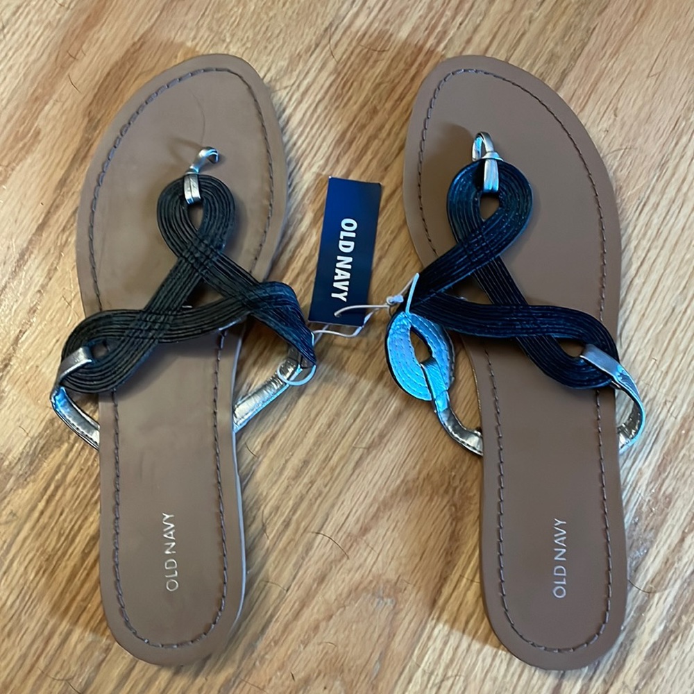 Black band brown sandal